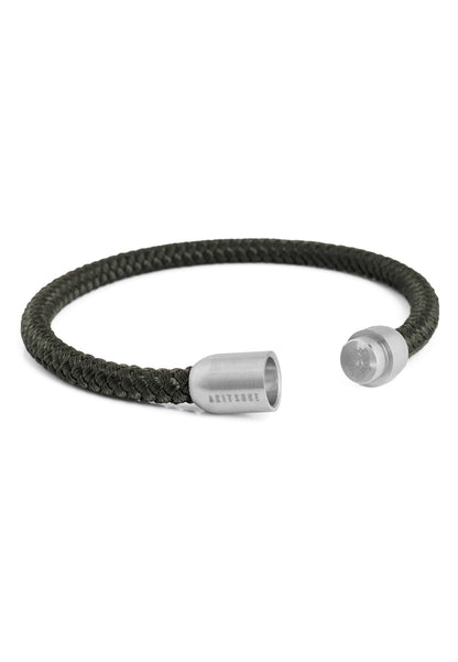 Silvus Nylon Bracelet - Matte Silver - Olive