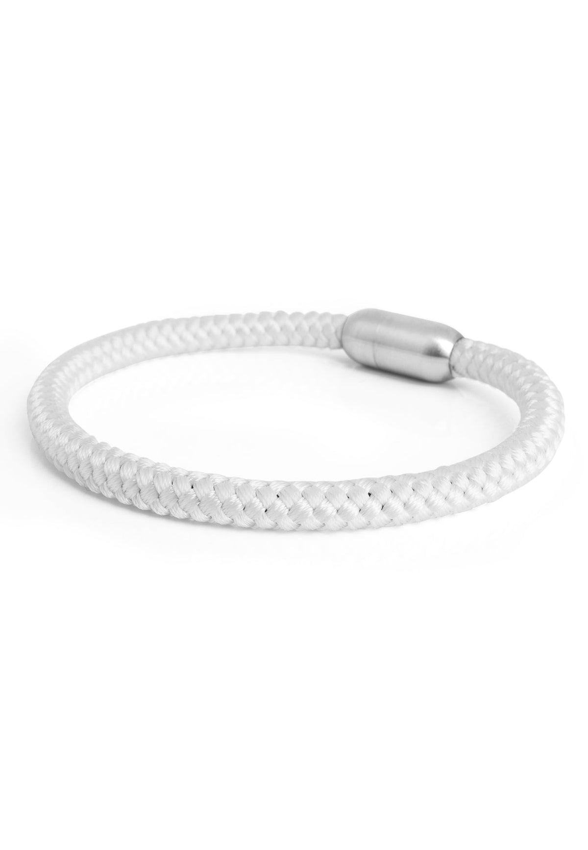 Silvus Nylon Bracelet - Matte Silver - White