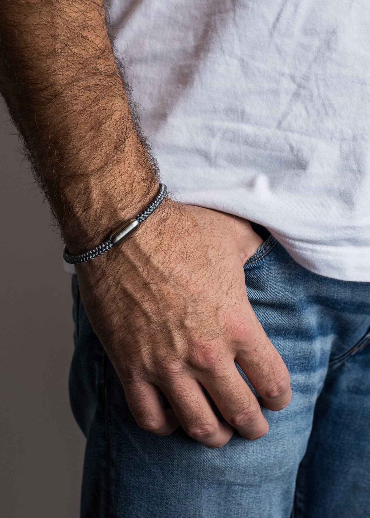 Silvus Nylon Bracelet - Matte Silver - Grey
