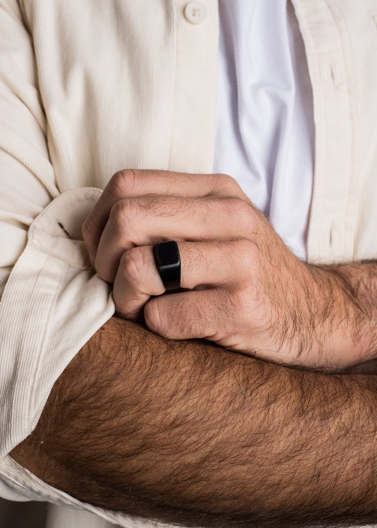 Solida Signet Ring Matte Black