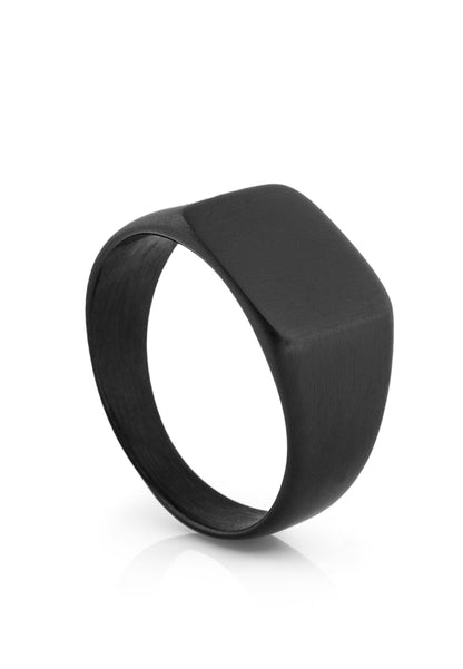 Solida Signet Ring Matte Black