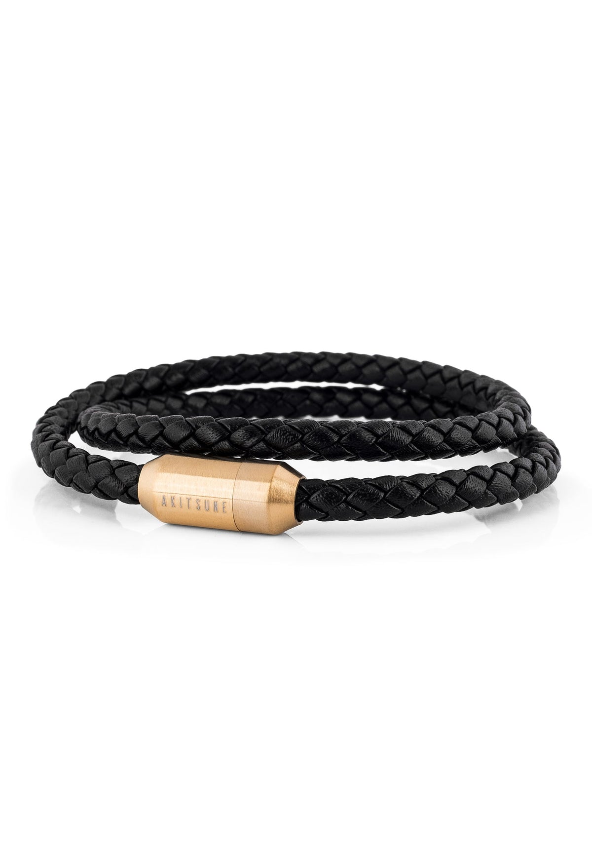 Suprema Leather Bracelet Gold - Black