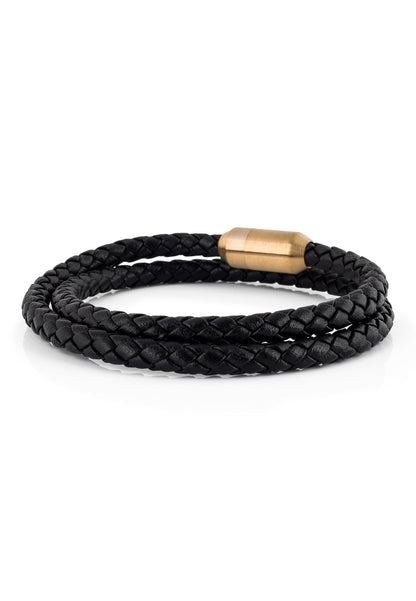Suprema Leather Bracelet Gold - Black