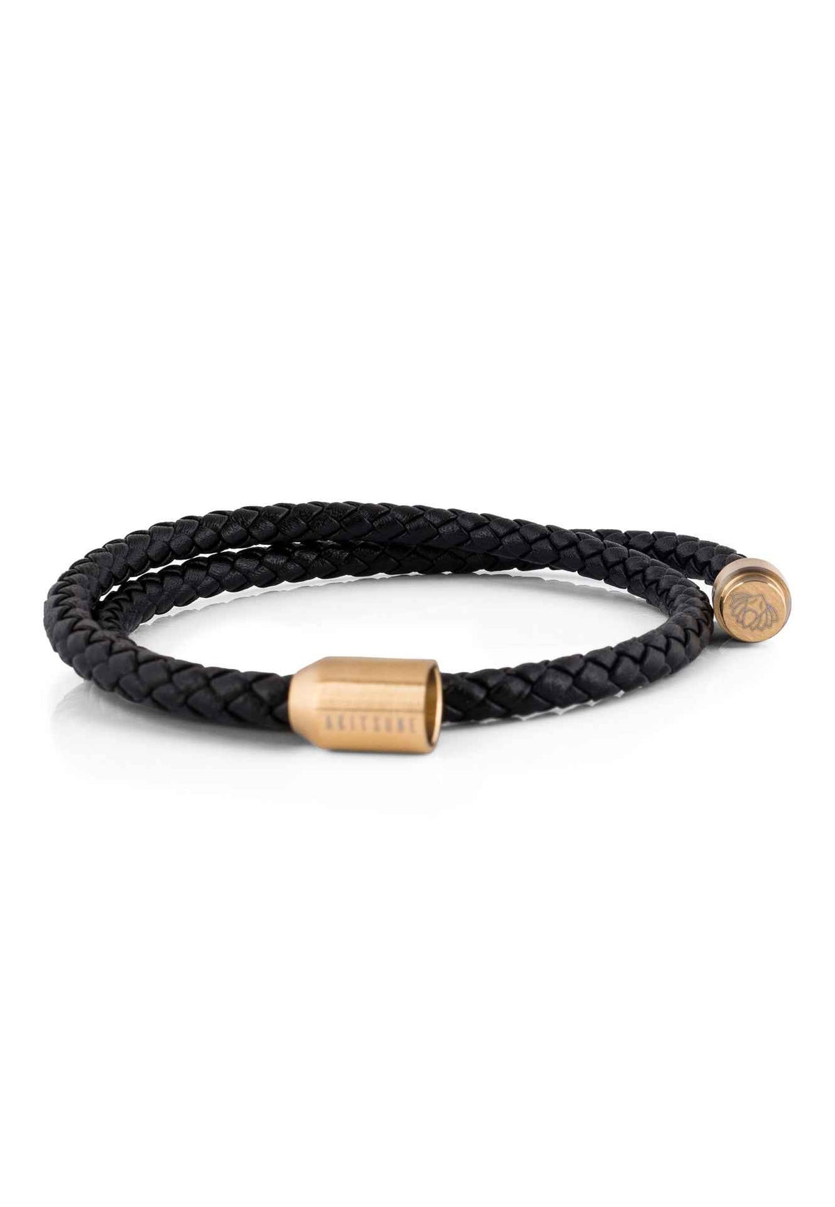 Suprema Leather Bracelet Gold - Black