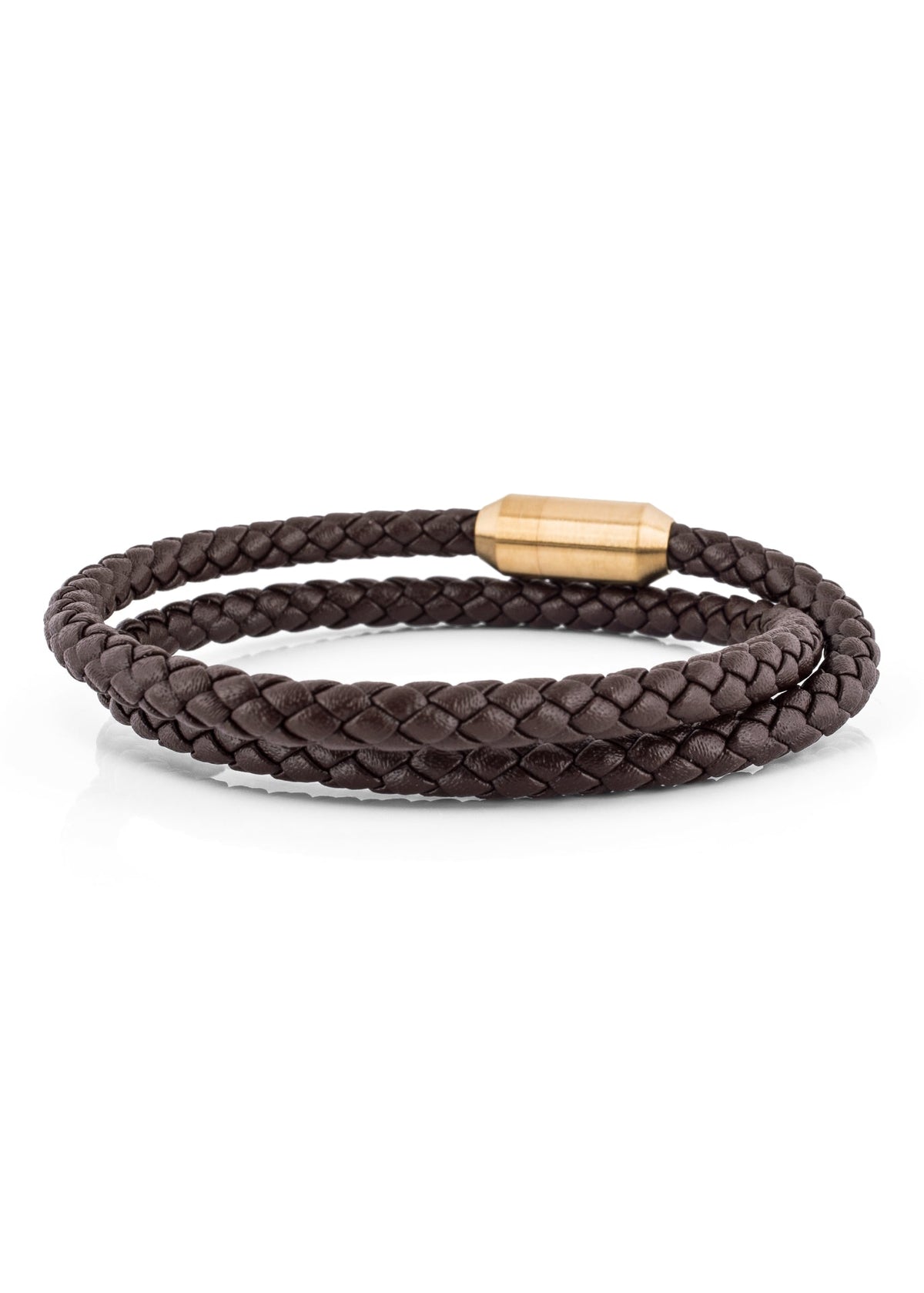 Suprema Leather Bracelet Gold - Brown