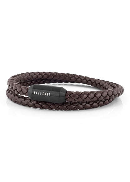 Suprema Leather Bracelet Matte Black - Brown