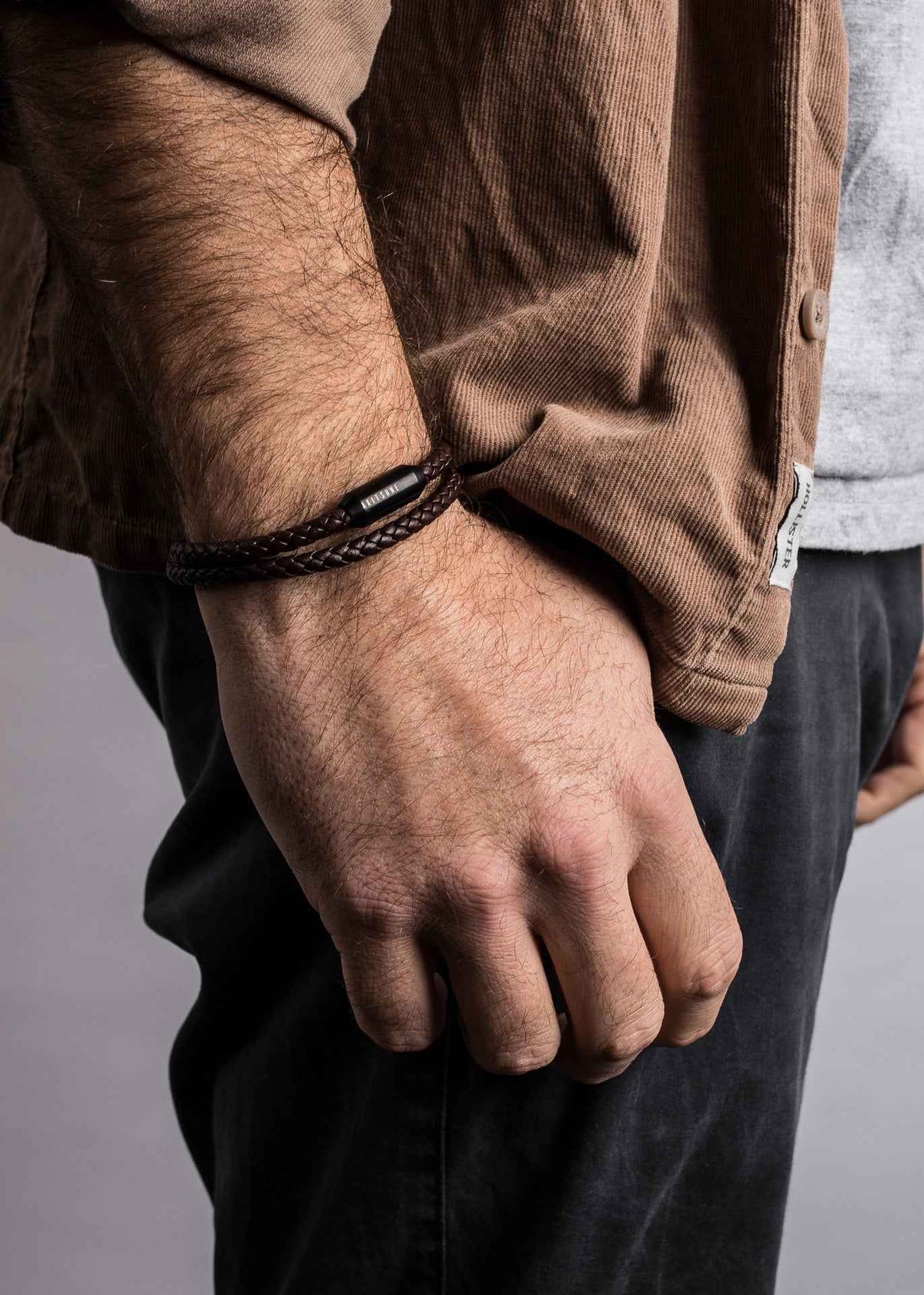 Suprema Leather Bracelet Matte Black - Brown