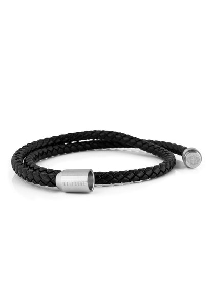 Suprema Leather Bracelet Silver - Black