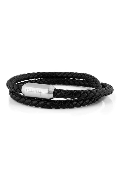 Suprema Leather Bracelet Silver - Black