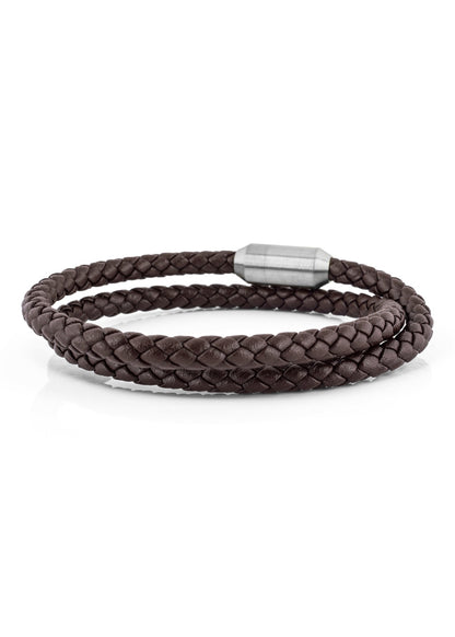 Suprema Leather Bracelet Silver - Brown