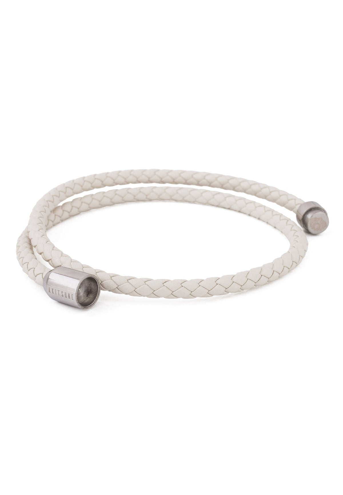 Suprema Leather Bracelet Silver - White