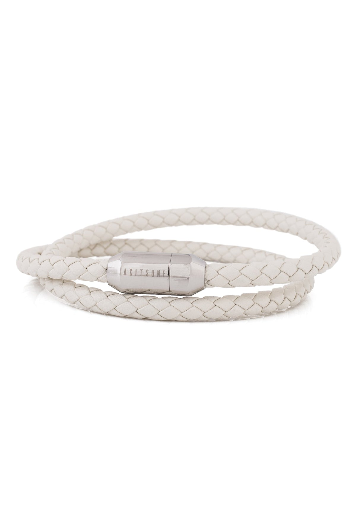 Suprema Leather Bracelet Silver - White