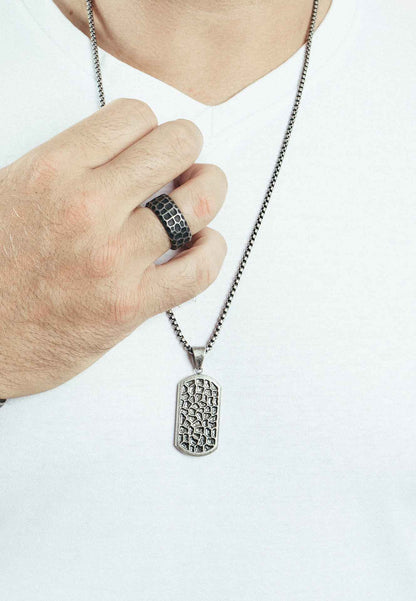 Terra Bangle Antique Silver