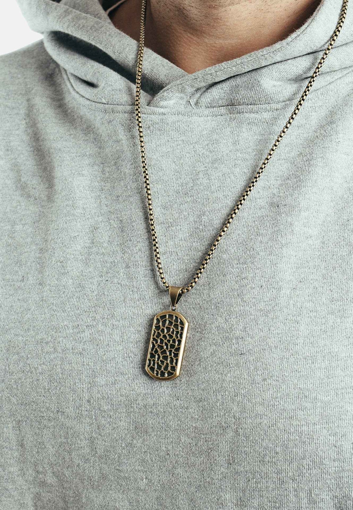 Terra Pendant / Necklace Brass 70 cm