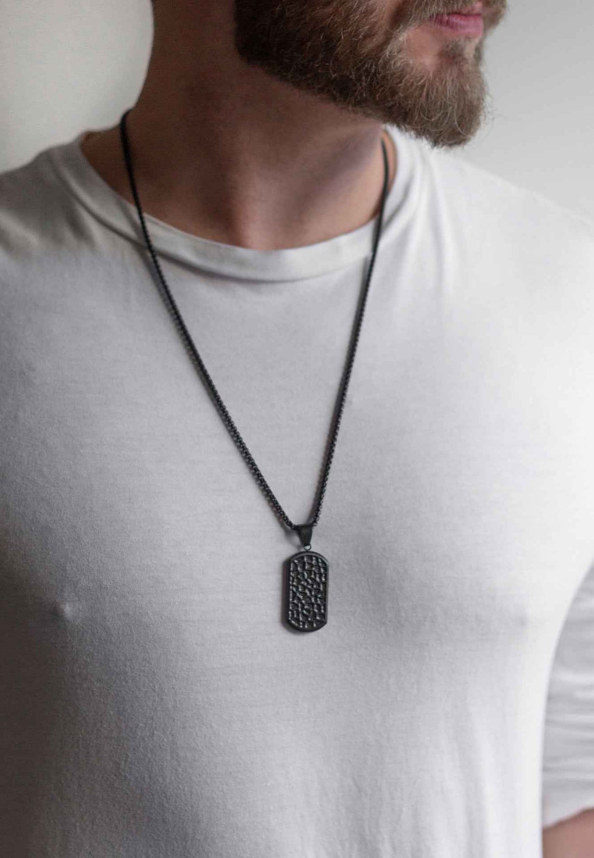 Terra Pendant / Necklace Matte Black 70 cm
