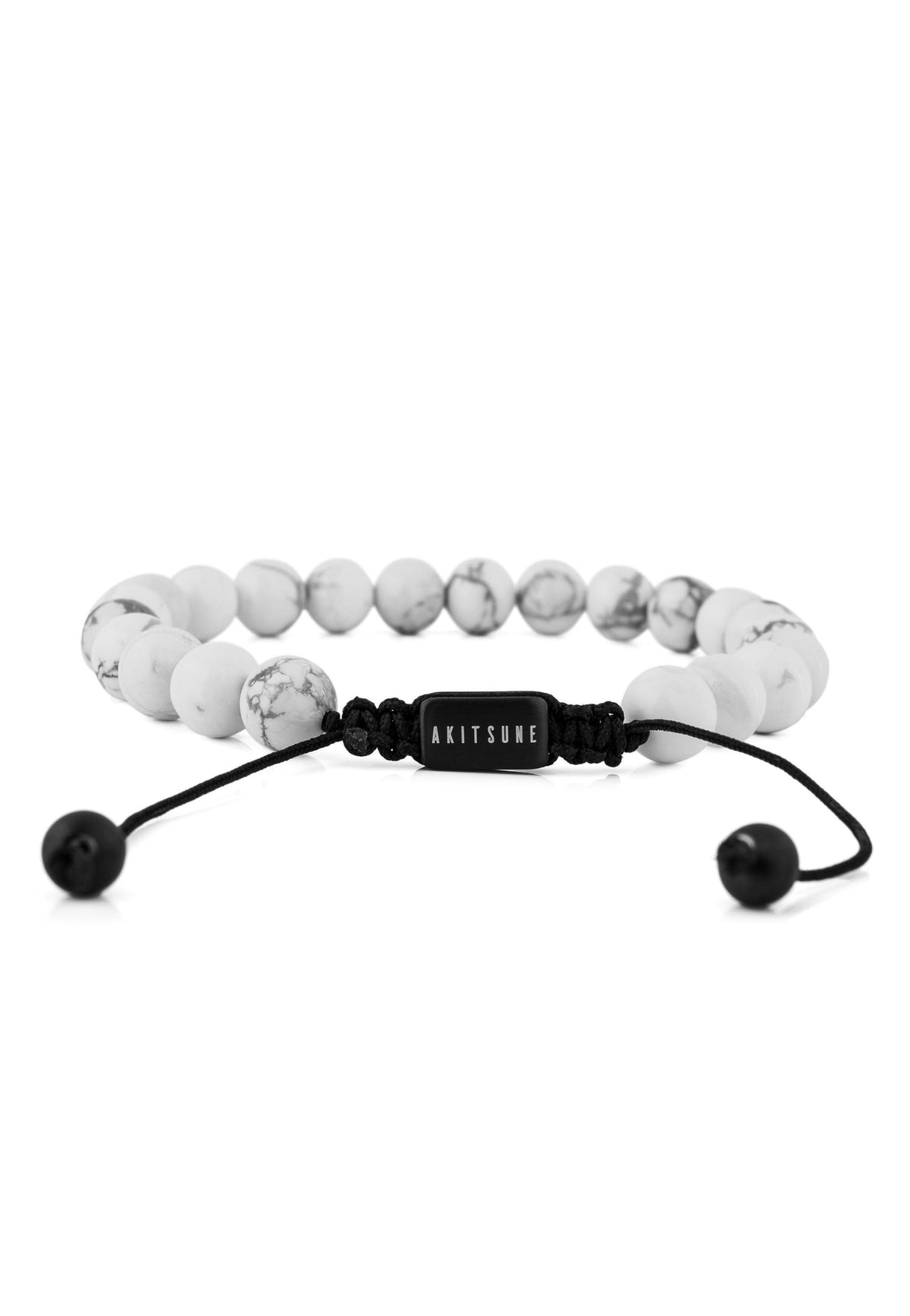 Venatio Beaded Bracelet Black-Howlite White