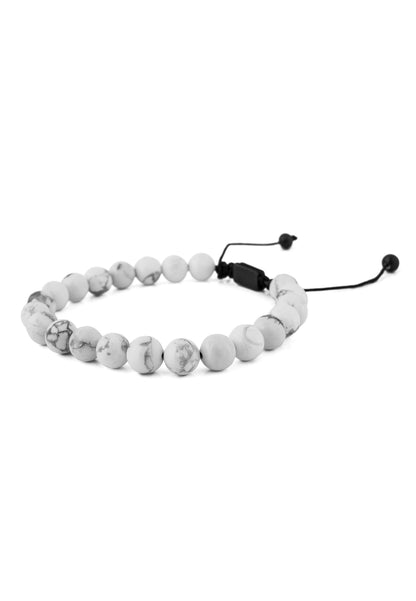 Venatio Beaded Bracelet Black-Howlite White