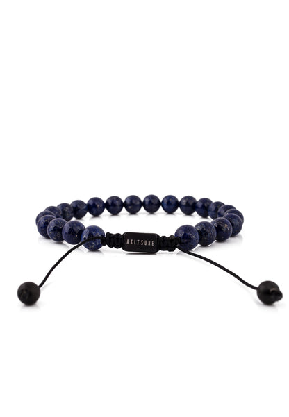 Venatio Beaded Bracelet Black-Lapis Blue