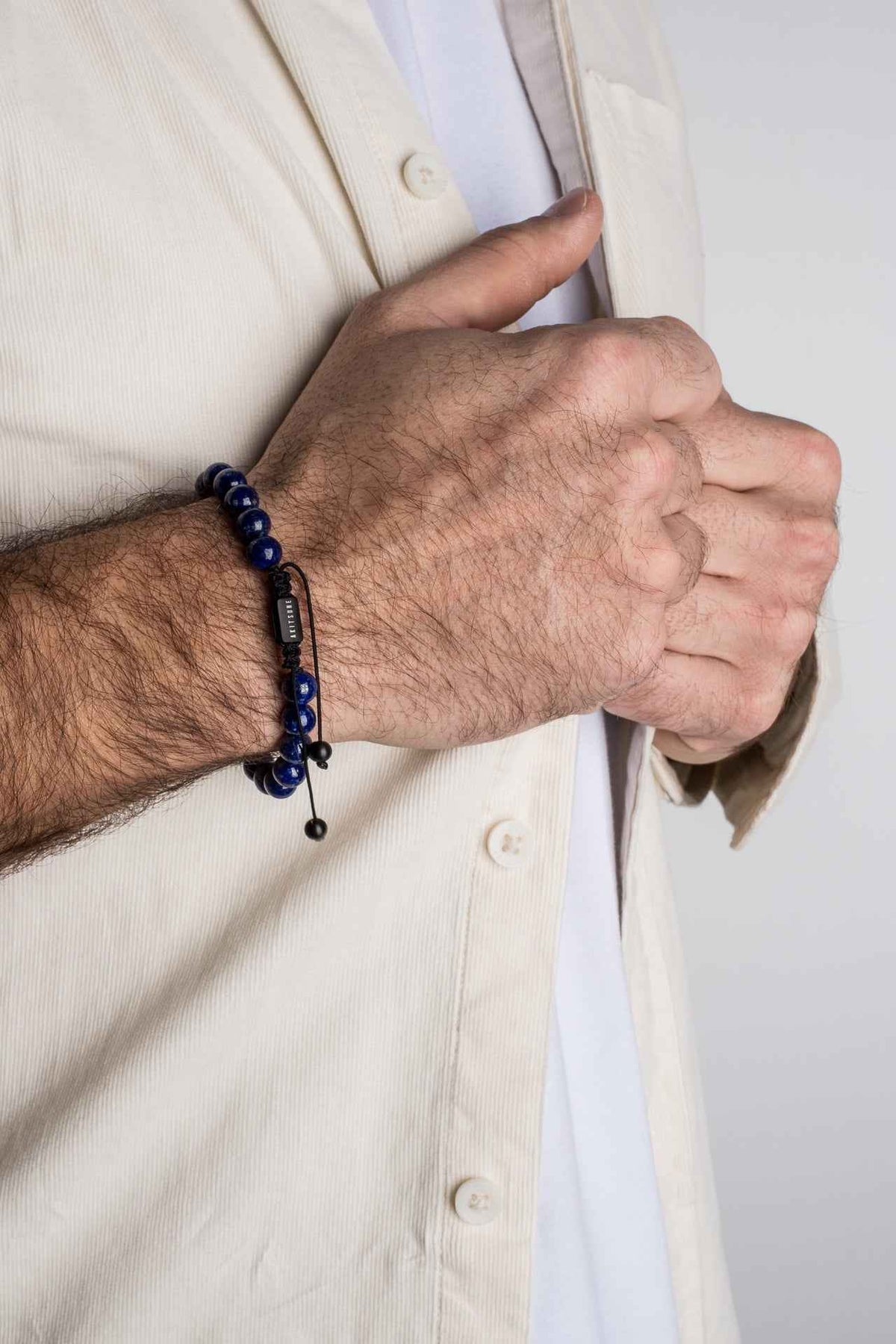 Venatio Beaded Bracelet Black-Lapis Blue