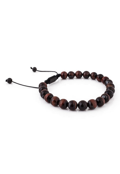 Venatio Beaded Bracelet Black-Tiger Eye Red