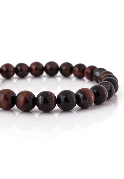 Venatio Beaded Bracelet Black-Tiger Eye Red