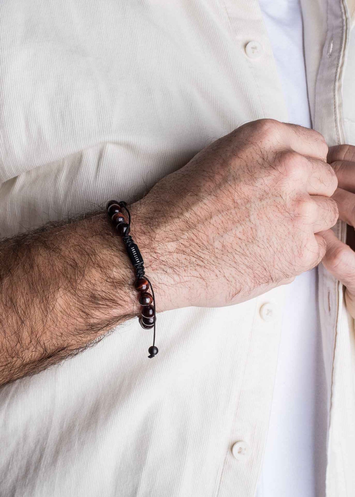 Venatio Beaded Bracelet Black-Tiger Eye Red