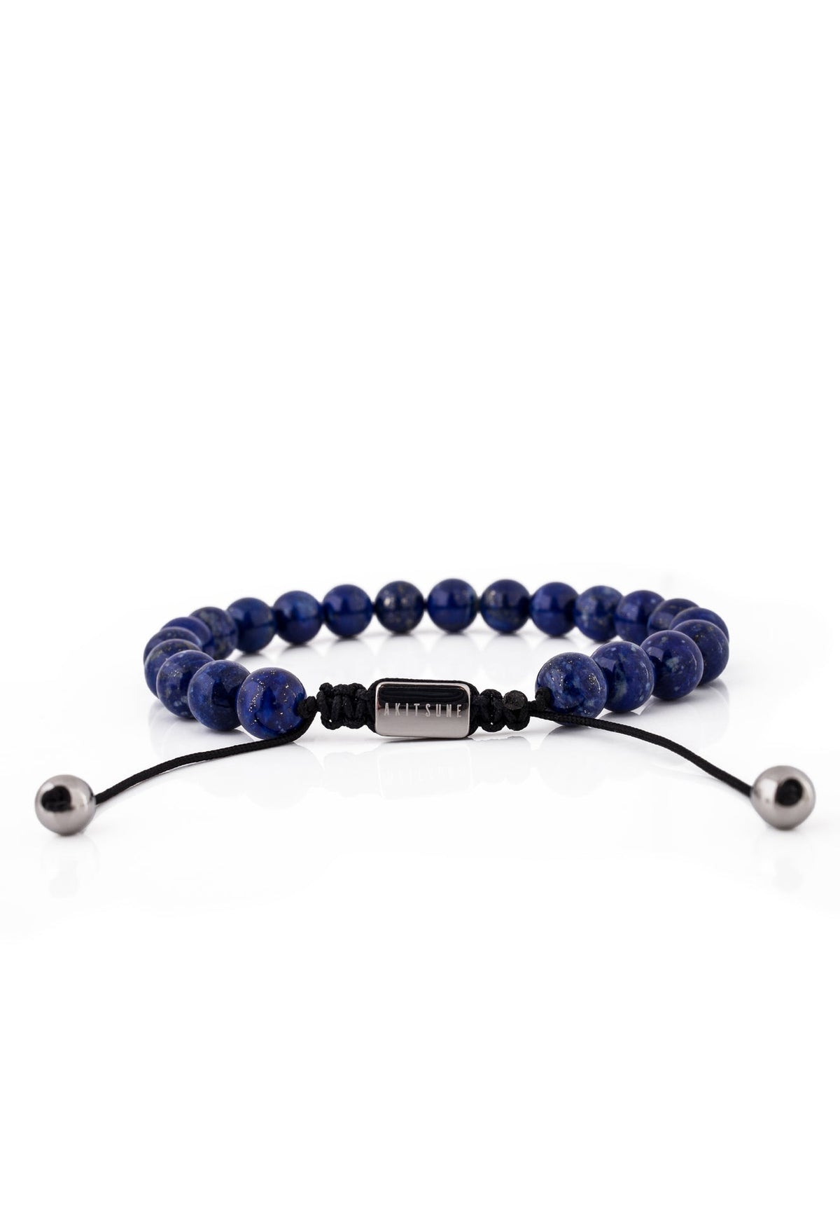 Venatio Beaded Bracelet Silver-Lapis Blue