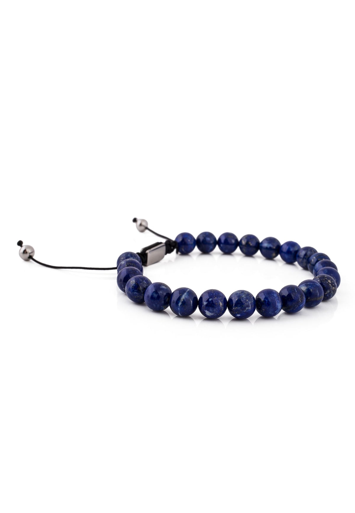 Venatio Beaded Bracelet Silver-Lapis Blue
