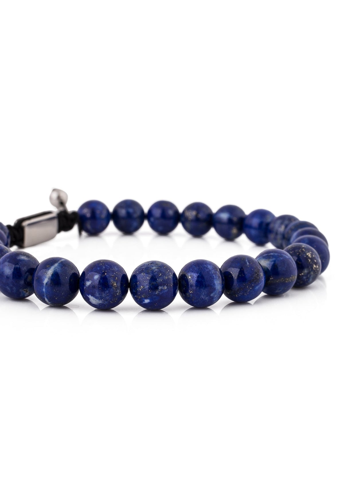 Venatio Beaded Bracelet Silver-Lapis Blue
