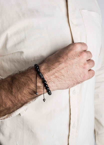 Venatio Beaded Bracelet Silver-Marble Silver