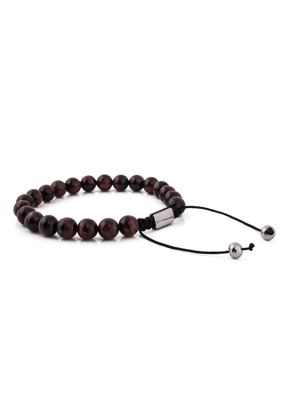 Venatio Beaded Bracelet Silver-Tiger Eye Red