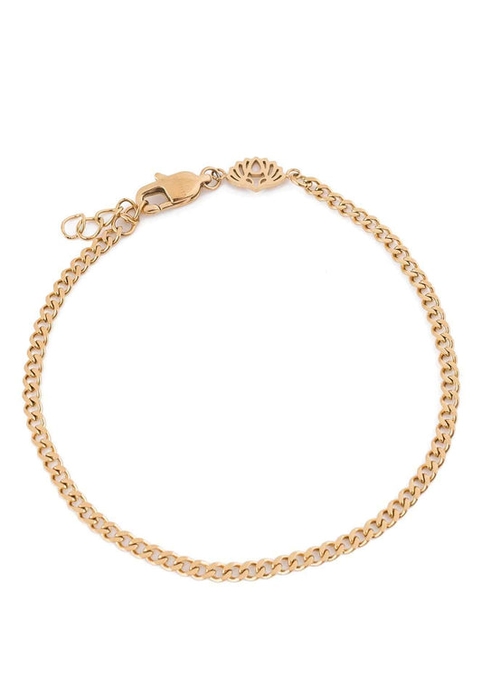 Via Cuban Chain Link Bracelet Gold 3 mm