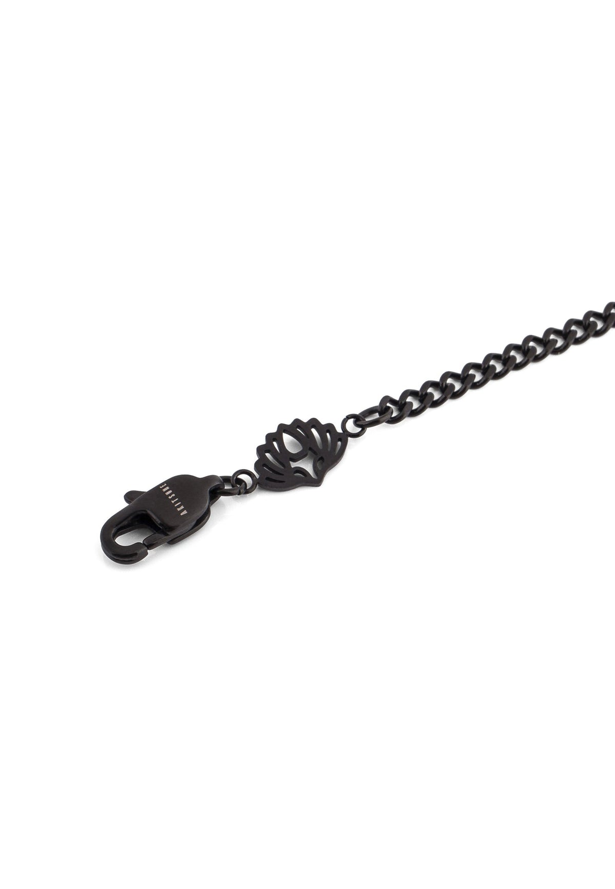 Via Cuban Chain Link Bracelet Black 3 mm