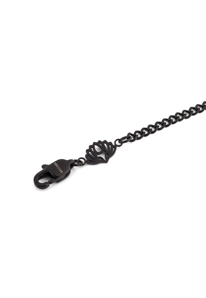 Via Cuban Chain Link Bracelet Black 3 mm