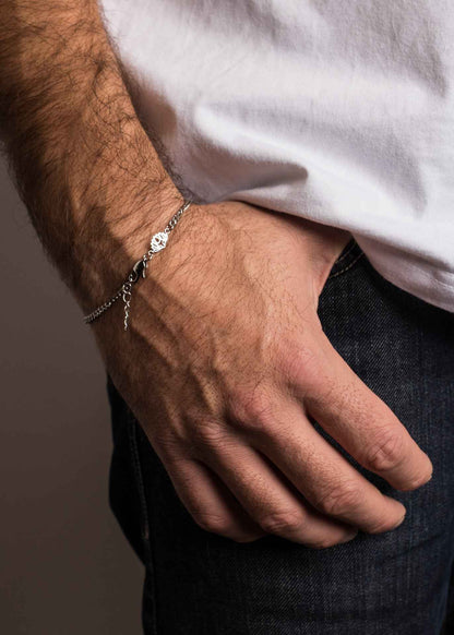 Via Cuban Chain Link Bracelet Silver 3 mm