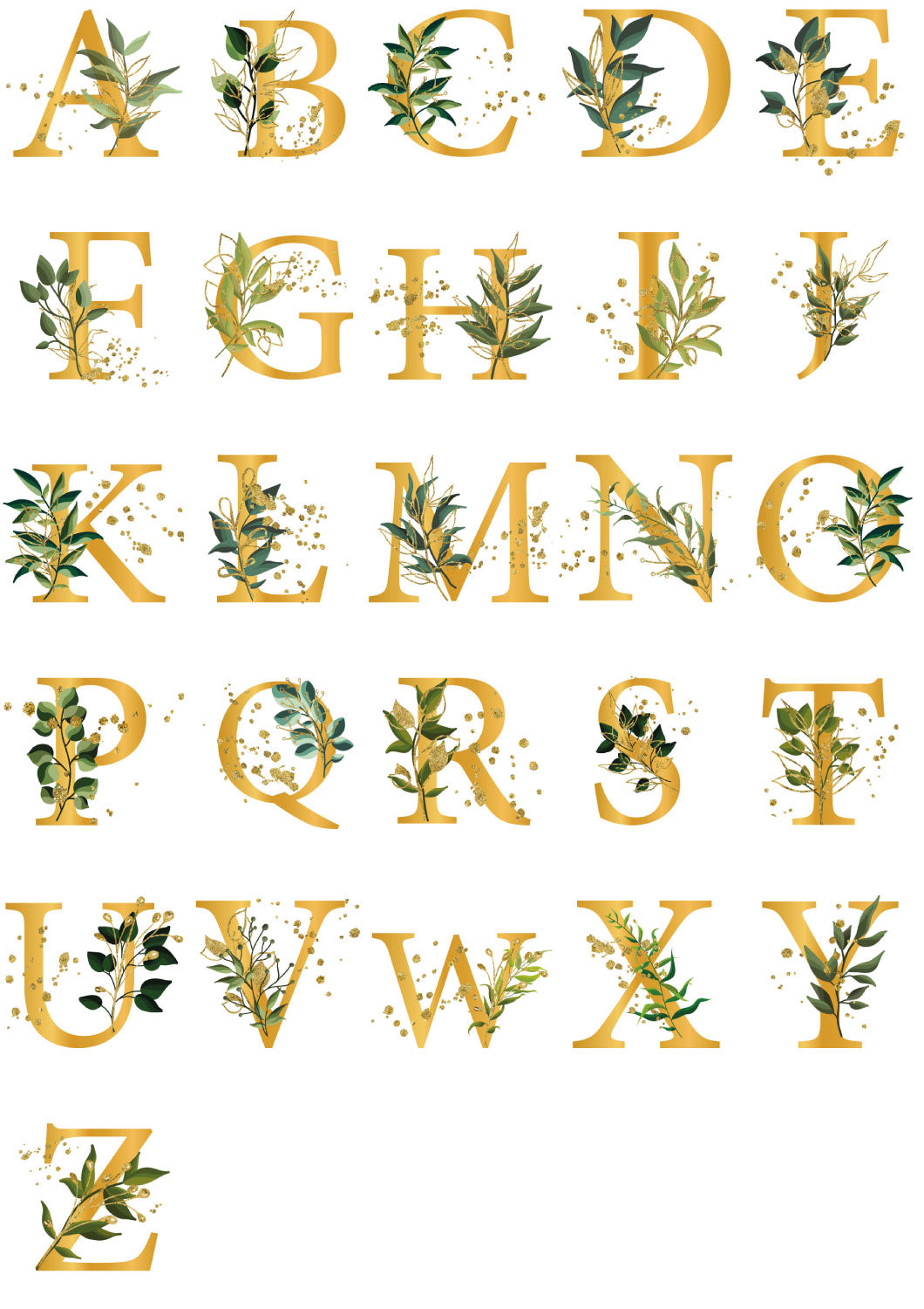 Leonardo Wasserglas mit UV-Druck "Floral Alphabet" mit Wunschnamen