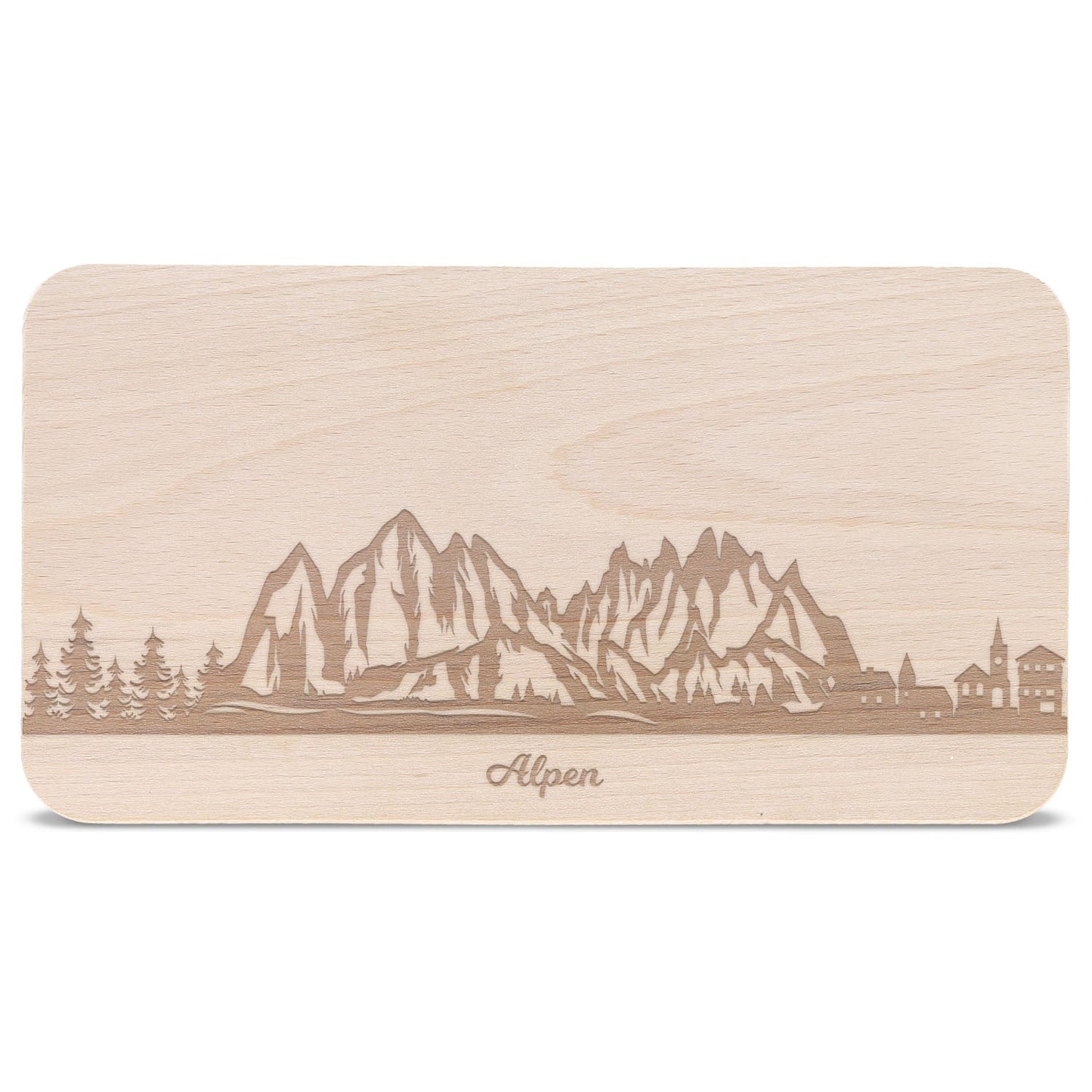 Frühstücksbrettchen Skyline Alpen