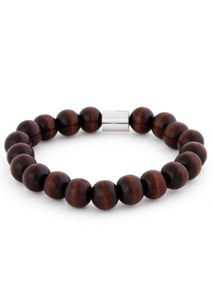 Artem Wood Bracelet - Brown - Silver