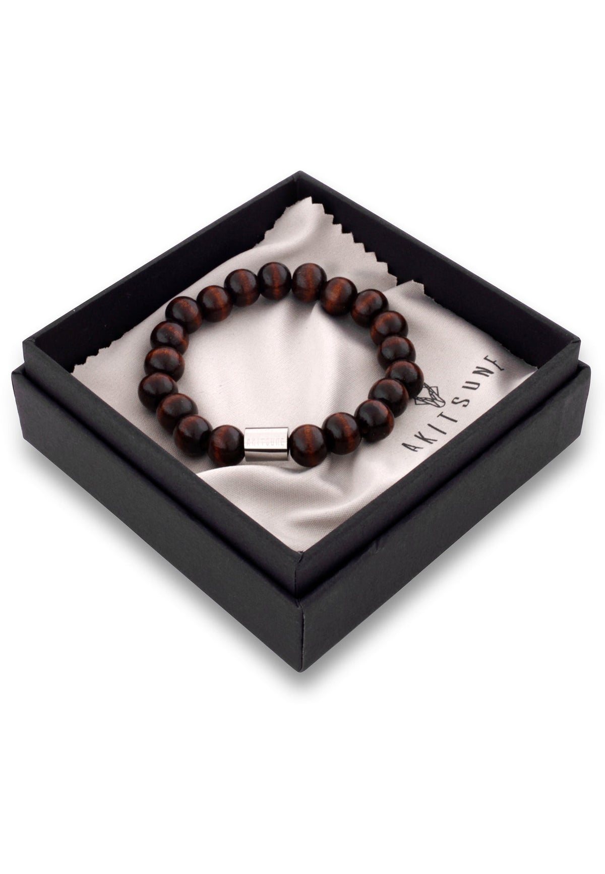 Artem Wood Bracelet - Brown - Silver