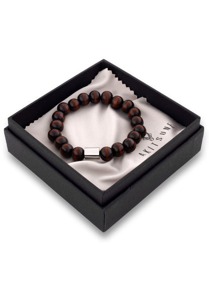 Artem Wood Bracelet - Brown - Silver