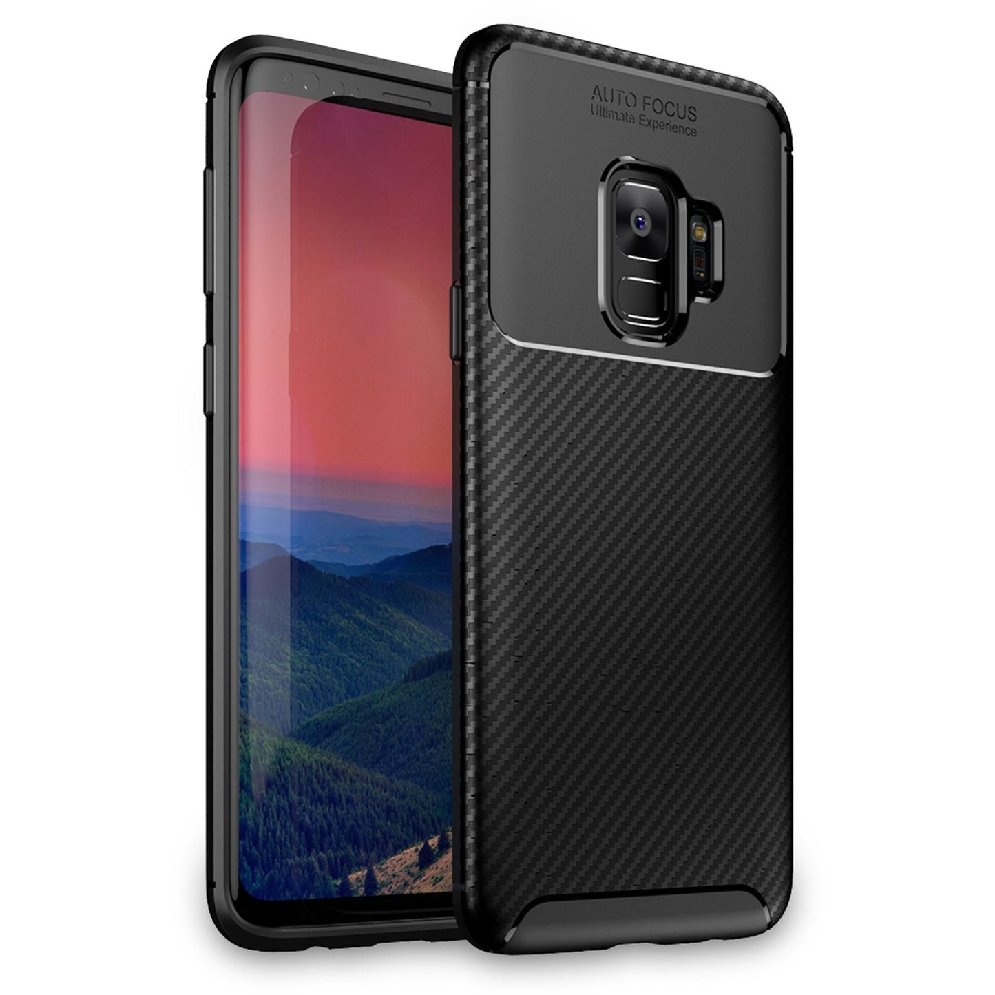NALIA Silikonhülle für Samsung Galaxy S9 – Rutschfest & Matt – VORTEX (Gebürstete Optik & Carbon Design) – Marke aus Berlin