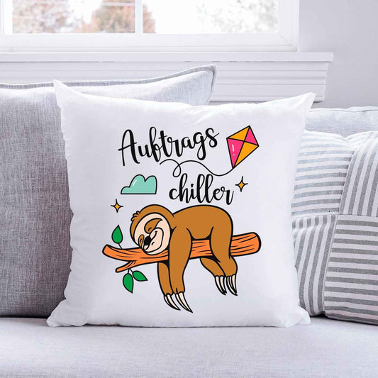 Bedrucktes Kissen mit Spruch Auftrags Chiller