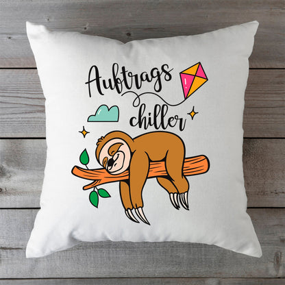 Bedrucktes Kissen mit Spruch Auftrags Chiller