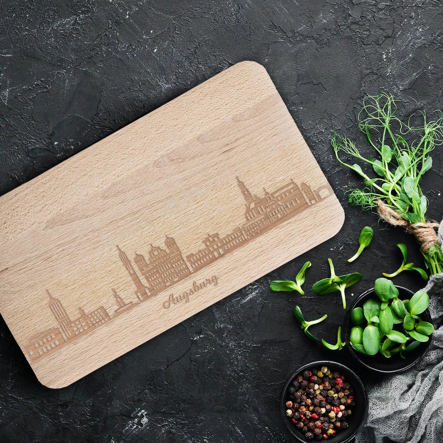 Frühstücksbrettchen Skyline Augsburg