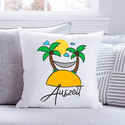 Bedrucktes Kissen mit Motiv Auszeit