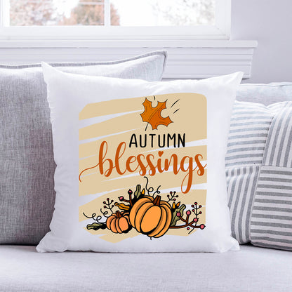 Bedrucktes Kissen mit Spruch Autumn blessings
