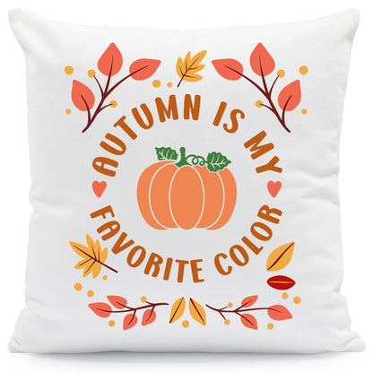 Bedrucktes Kissen mit Spruch Autumn is my favorite color