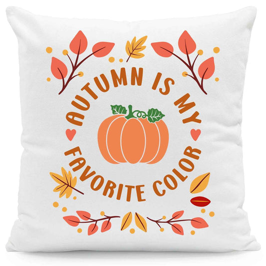 Bedrucktes Kissen mit Spruch Autumn is my favorite color