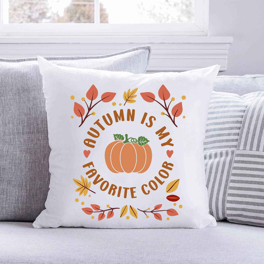 Bedrucktes Kissen mit Spruch Autumn is my favorite color