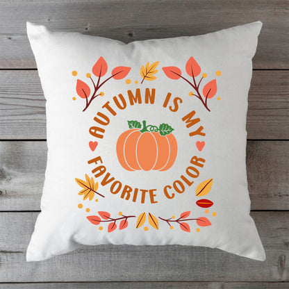 Bedrucktes Kissen mit Spruch Autumn is my favorite color